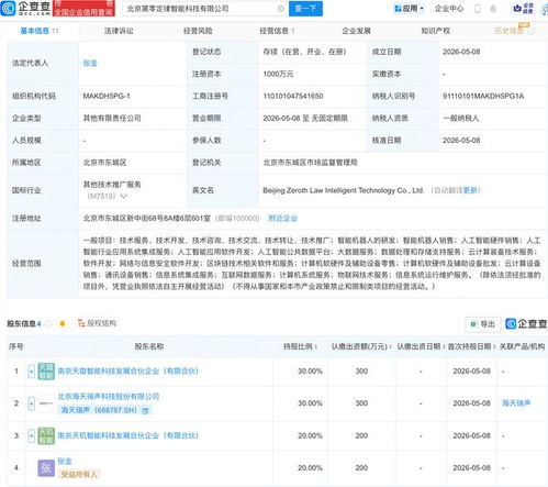海天瑞聲等合資成立第零定律智能科技公司，聚焦機器人與信息系統集成新賽道